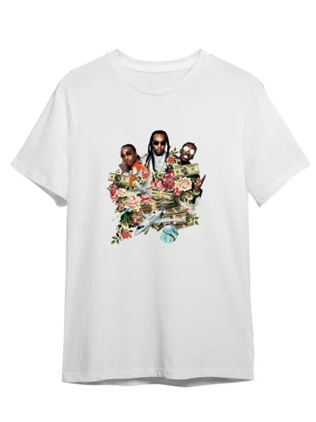 Футболка унисекс Каждому Своё Migos/Takeoff/Quavo/Offset MGMG4 белая 4XL