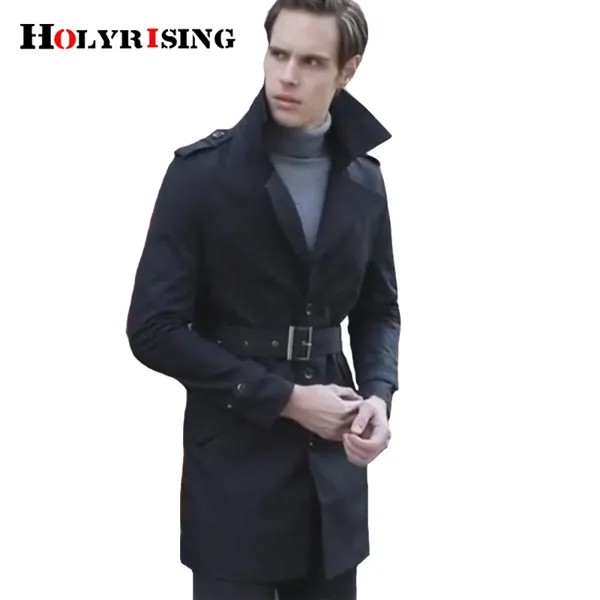 Мужской плащ Holyrising, элегантный однотонный пиджак, деловая верхняя одежда в британском стиле, 18359-5