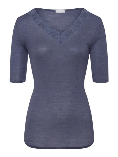 Топ Hanro V Shirt Woolen Lace, цвет nightshade