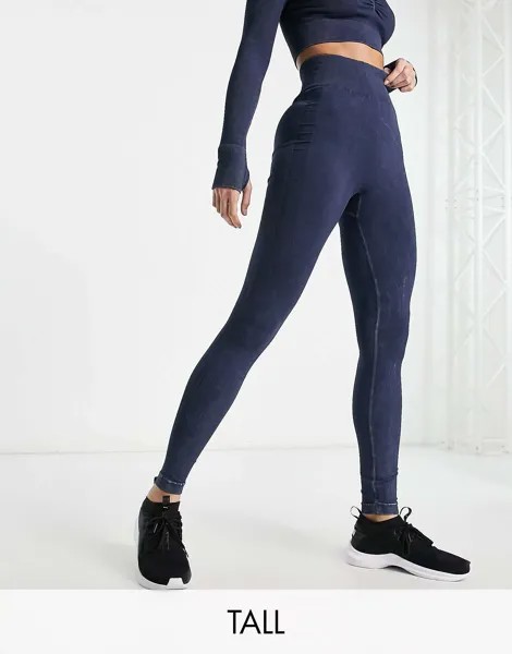 ASOS Tall бесшовные леггинсы со сборками на ягодицах цвета кислотной стирки