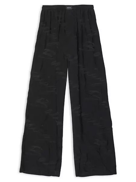 Рукописные пижамные штаны Balenciaga, черный