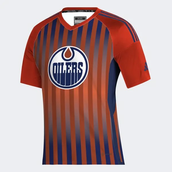 Футбольная футболка Ойлерз Adidas, цвет Collegiate Orange/Blue/Nhl-Eoi-504