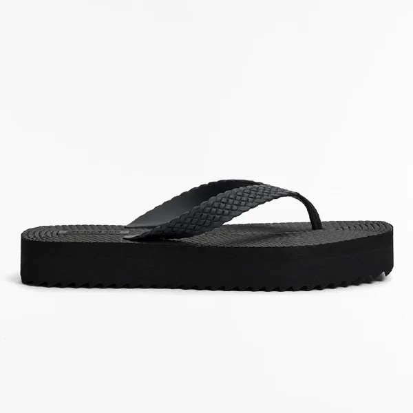 Сланцы Oysho Braided Platform Beach, черный