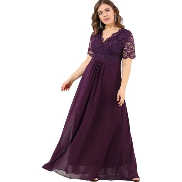 Angelino Boutique Dd793 кружевное вечернее платье фиолетового цвета❤️Ev гостей для белого серого коричневого Красного фиолетового