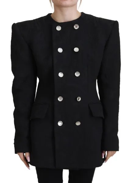 DOLCE - GABBANA Куртка Полиэстер Черное Двубортное Пальто IT40/US6/S 2630usd