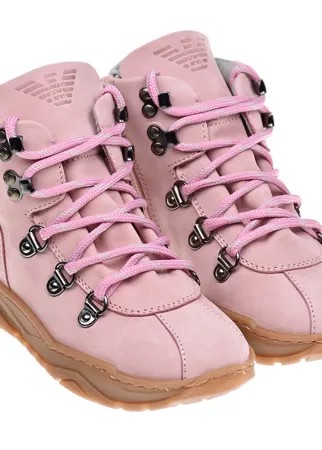 Высокие кроссовки розового цвета Emporio Armani детские