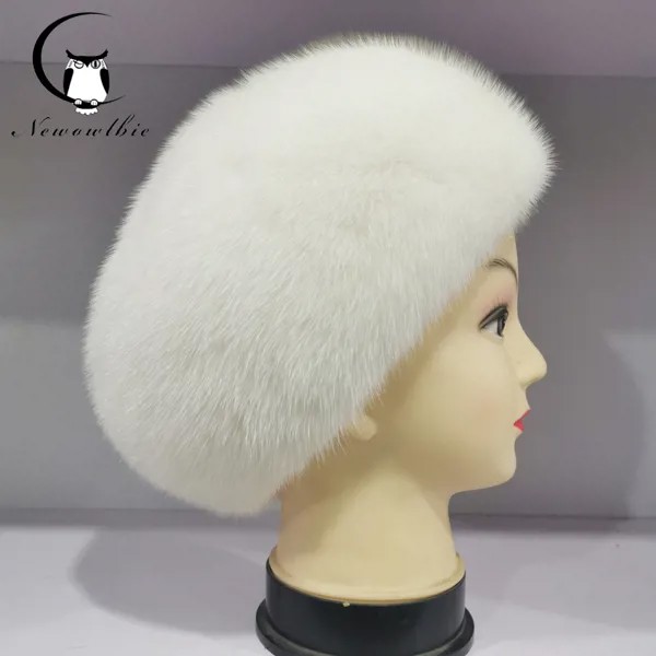 Новый стиль, женский берет из норки, импортная цельная шапка из 100% норки, Высококачественная Регулируемая шапка из меха для сохранения тепла