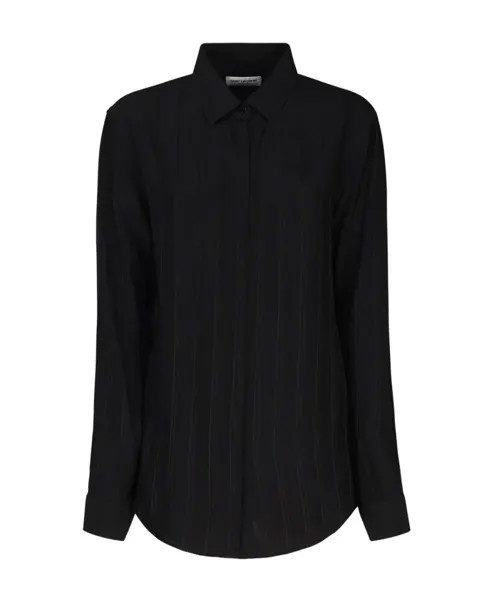 Шелковая рубашка с длинным рукавом Saint Laurent, черный