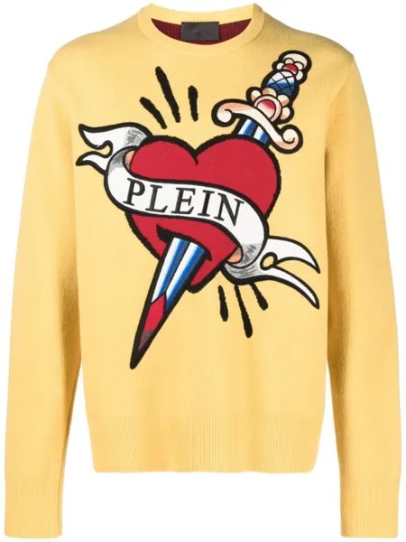 Philipp Plein джемпер вязки интарсия, желтый