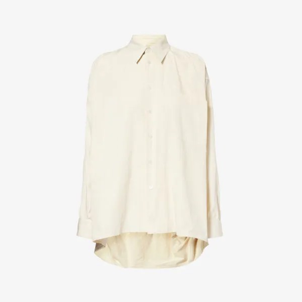 Рубашка из смесового хлопка с глубоким краем Bottega Veneta, синий