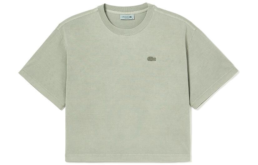 Укороченный топ женский зеленый Lacoste