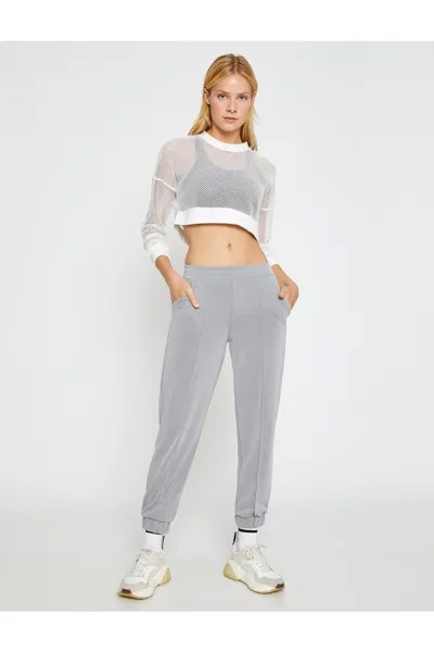 Спортивные штаны Jogger в рубчик из модала с шелковистой текстурой Koton, серый