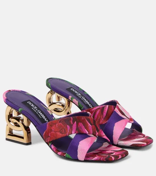 Жаккардовые мюли с цветочным принтом Dolce&Gabbana, мультиколор