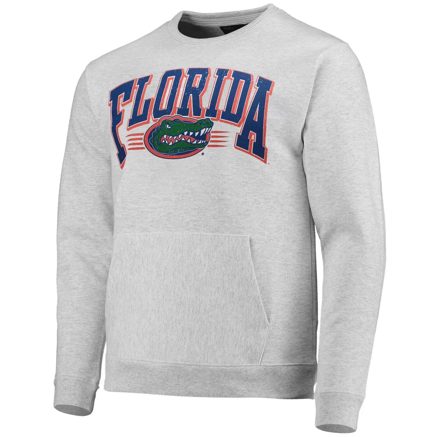 Мужская лига студенческой одежды Серый пуловер с карманами Florida Gators Upperclassman