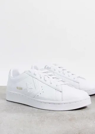 Белые кожаные кеды Converse Pro-Белый