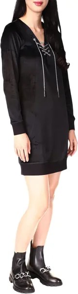Велюровое платье-туника с длинными рукавами MICHAEL Michael Kors, черный