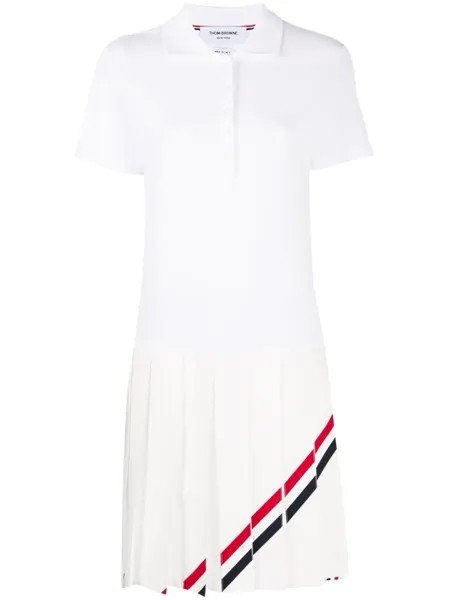 Thom Browne платье поло с полосками RWB, белый