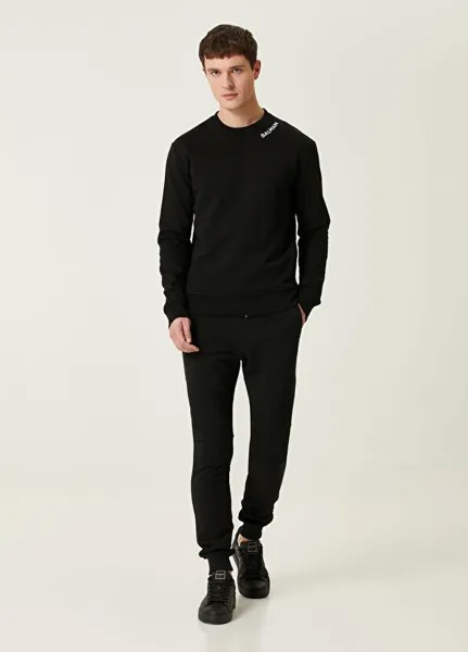 Спортивные брюки из органического хлопка с логотипом Balmain, черный