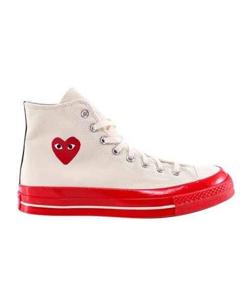 Кроссовки с сердечками из плотной ткани Comme Des Garçons Play, белый