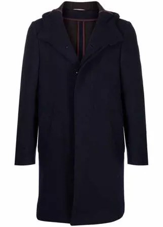 Canali однобортное пальто с капюшоном