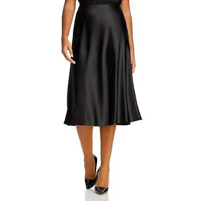 Женская черная атласная офисная одежда Aqua длиной до колен, юбка-трапеция размера плюс 3XL BHFO 4756