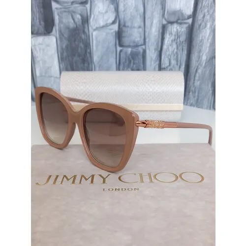 Солнцезащитные очки Jimmy Choo, квадратные, градиентные, поляризационные, с защитой от УФ, для женщин, золотой