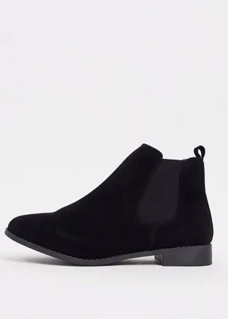 Черные ботинки-челси из искусственной замши Brave Soul-Черный