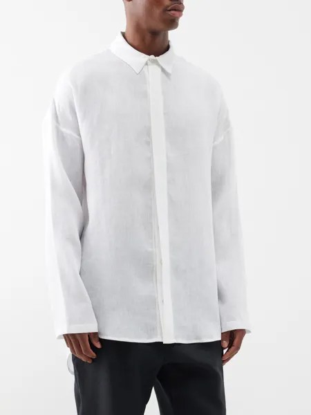 Льняная рубашка с заниженными плечами Albus Lumen, белый