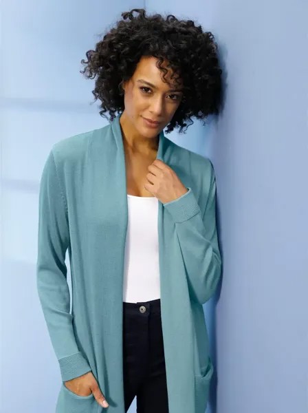 Casual Looks: длинный кардиган, бирюзовый