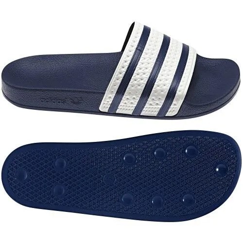 Adidas ADILETTE Шлепанцы Сандалии Мужские Белые Темно-Синие Пляжные Вьетнамки G16220