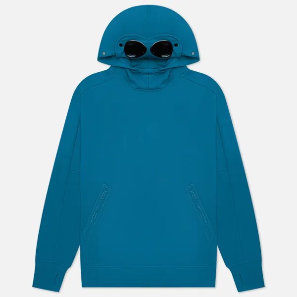Мужская толстовка C.P. Company Goggle Hoodie Diagonal Raised Fleece голубой, Размер XXL