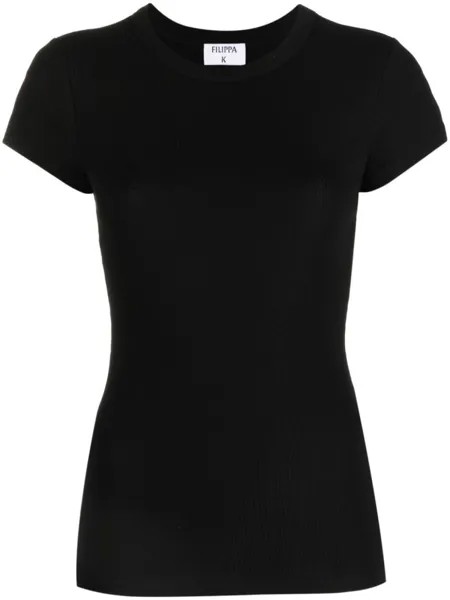 Футболка в рубчик с короткими рукавами Filippa K, черный