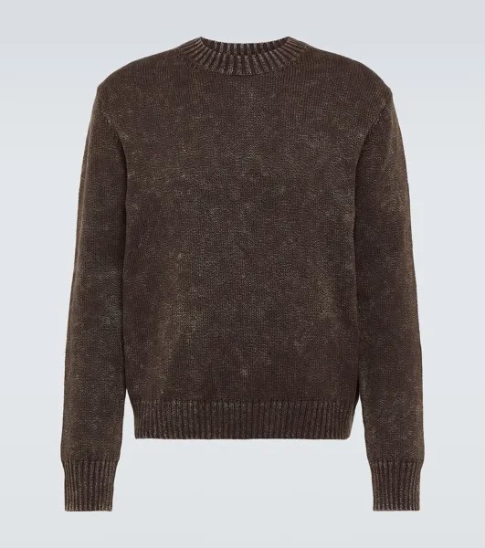 Хлопковый свитер Acne Studios, коричневый