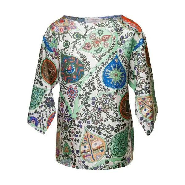 Футболка cape top with all-over graphic print in Alberto Biani, мультиколор