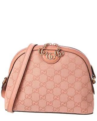 Gucci Ophidia Маленькая женская сумка на плечо из ткани и кожи Gg, розовая