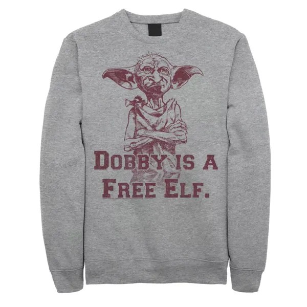 Мужской пуловер Dobby из флиса с рисунком Free Elf Sketch Harry Potter
