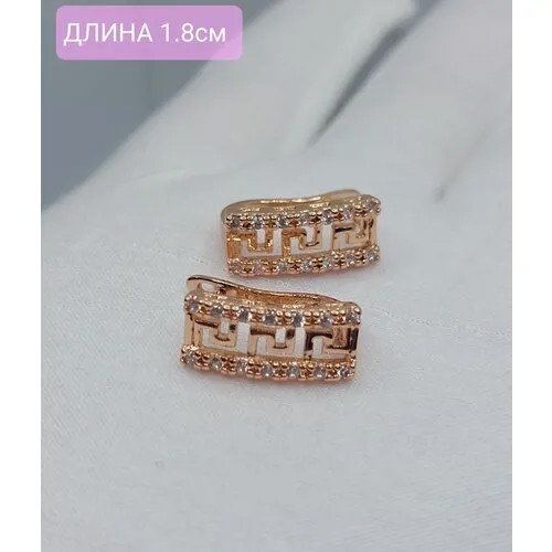 Серьги FJ Fallon Jewelry Греческие серьги бижутерия, искусственный камень, размер/диаметр 18 мм, желтый, золотой