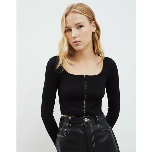 Лонгслив Gloria Jeans, размер XS (38-40), , чёрный