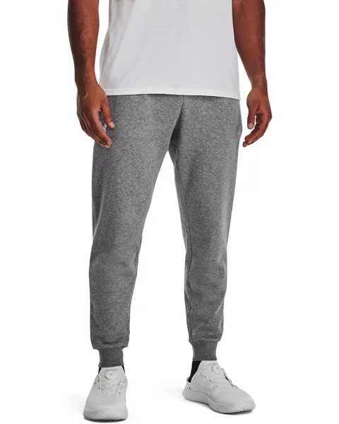 Джоггеры Under Armour Rival Fleece, цвет Castlerock Light Heather/White