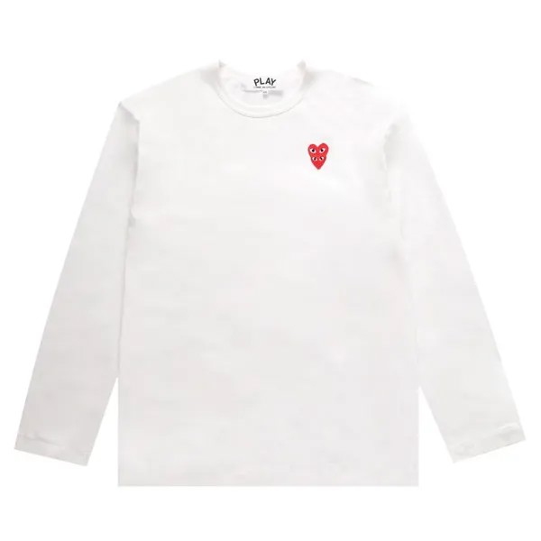 Лонгслив Comme des Garçons PLAY Mini Logo Long-Sleeve Tee 'White', белый