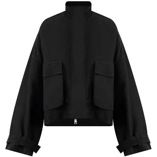 Куртка  Andrea Ya'aqov, средней длины, силуэт свободный, размер m, черный