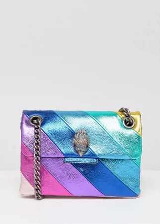 Кожаная маленькая сумка с радужной отделкой Kurt Geiger London-Многоцветный
