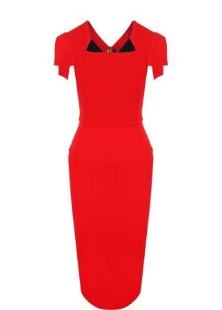 Однотонное платье-футляр с коротким рукавом Roland Mouret