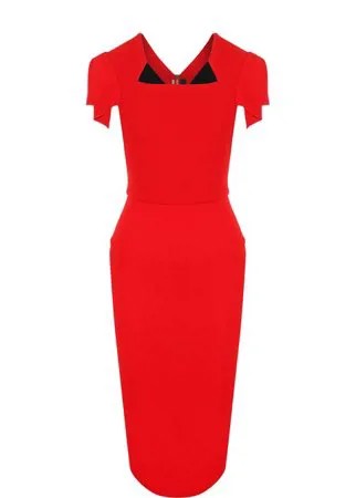 Однотонное платье-футляр с коротким рукавом Roland Mouret