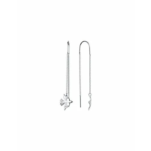 Серьги цепочки The Jeweller, серебро, 925 проба, родирование, , серебристый
