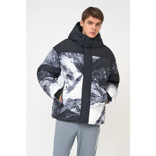 Пуховик Baon B5023529, размер XXL, черный/белый