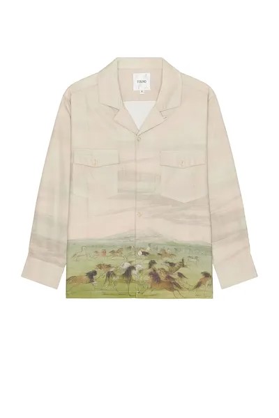Рубашка Found Wildlife Field Long Sleeve Camp, кремовый