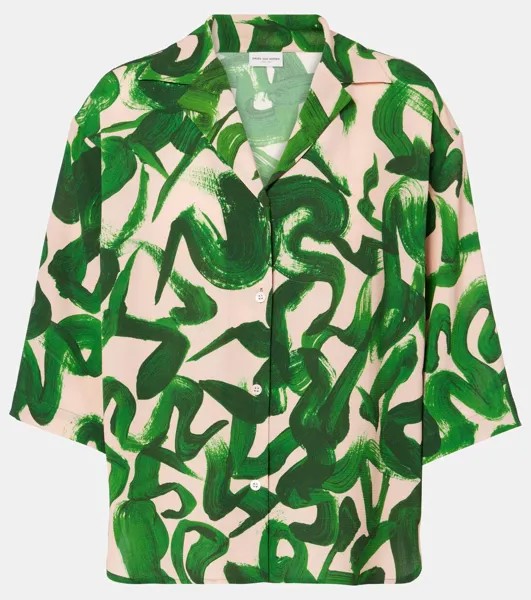 Рубашка с принтом Dries Van Noten, зеленый