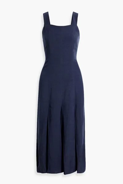 Плиссированное платье миди Dalia Iris & Ink, темно-синий