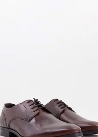 Коричневые кожаные туфли дерби ASOS DESIGN-Коричневый цвет